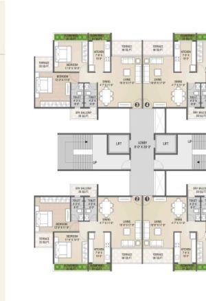 2bhk typical floor plan 2