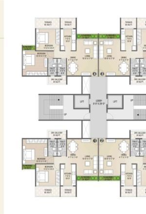 2bhk typical floor plan 4