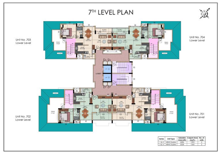 Aqualily Block C4 7th Floor Level Plan
