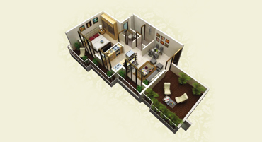 1 BHK with Terrace