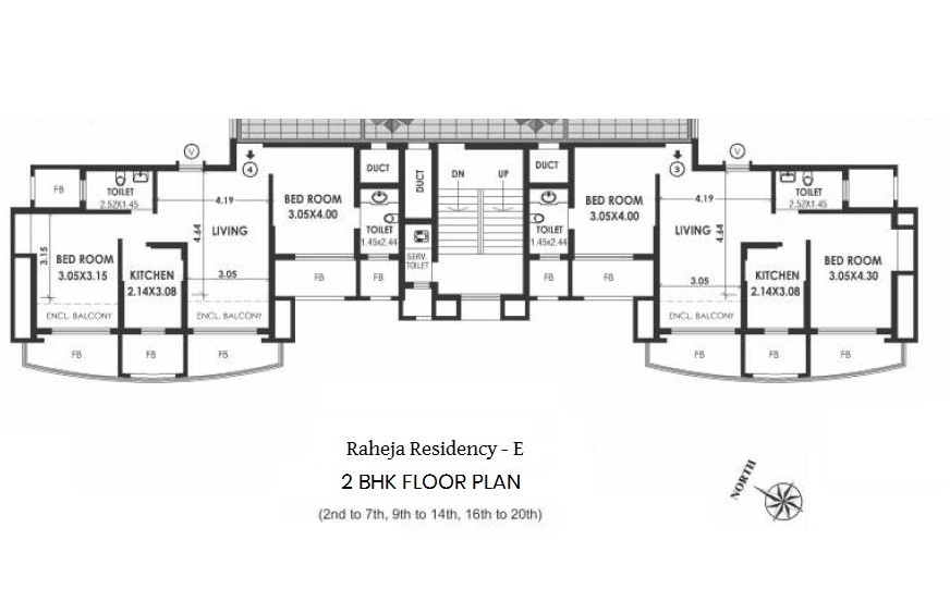 Raheja Residency - E - 2 BHK