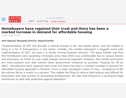 Homebuyers have regained their trust and there has been a marked increase in demand for affordable housing