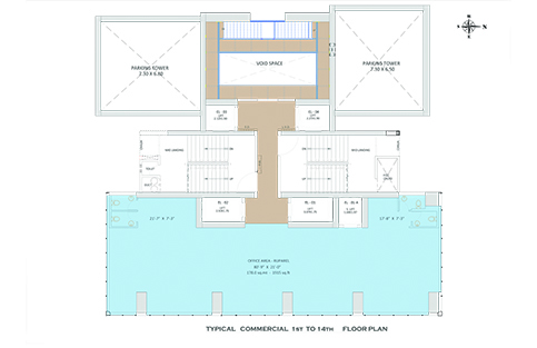 TYPICAL COMMERCIAL 1st TO 14th FLOOR PLAN