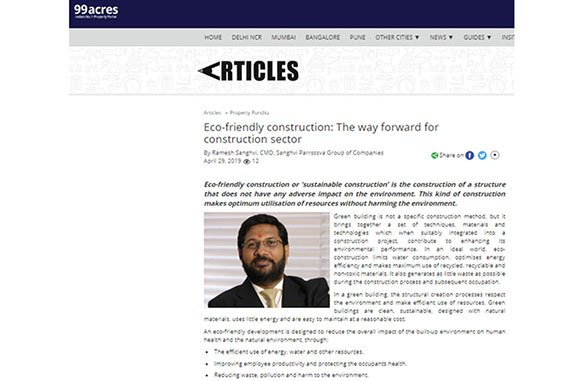 Eco-friendly construction - The way forward for construction sector