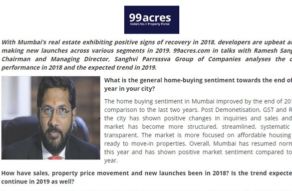 Yearly Round Up: Mumbai realty Shows Marked improvement in 2018 - 99 Acres December 2018