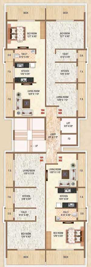 Krishna Classic 1st & 3rd floor Plan