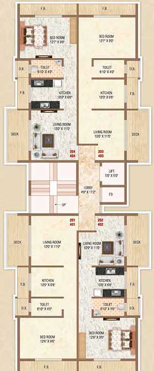 Krishna Classic 2nd & 4th floor Plan