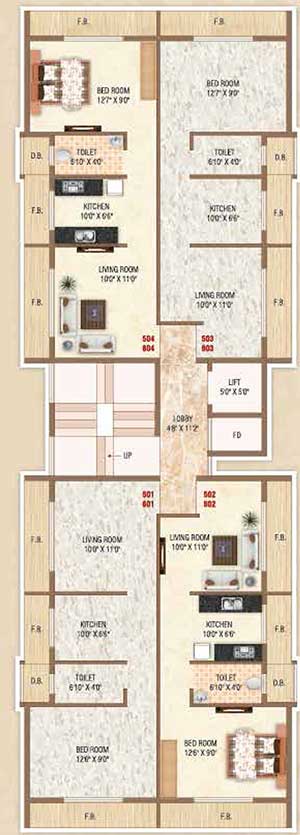 Krishna Classic 5th & 6th floor Plan