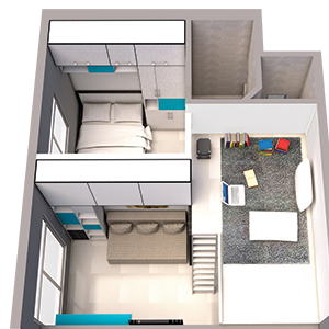 aarambh malad 1 bhk apartment 3D layout