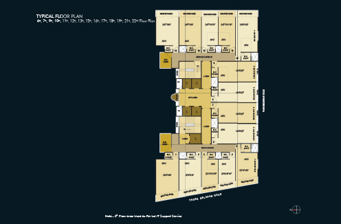 Typical Floor Plan 6th, 7th, 9th, 10th - 13th, 15th - 19th, 21st & 22nd