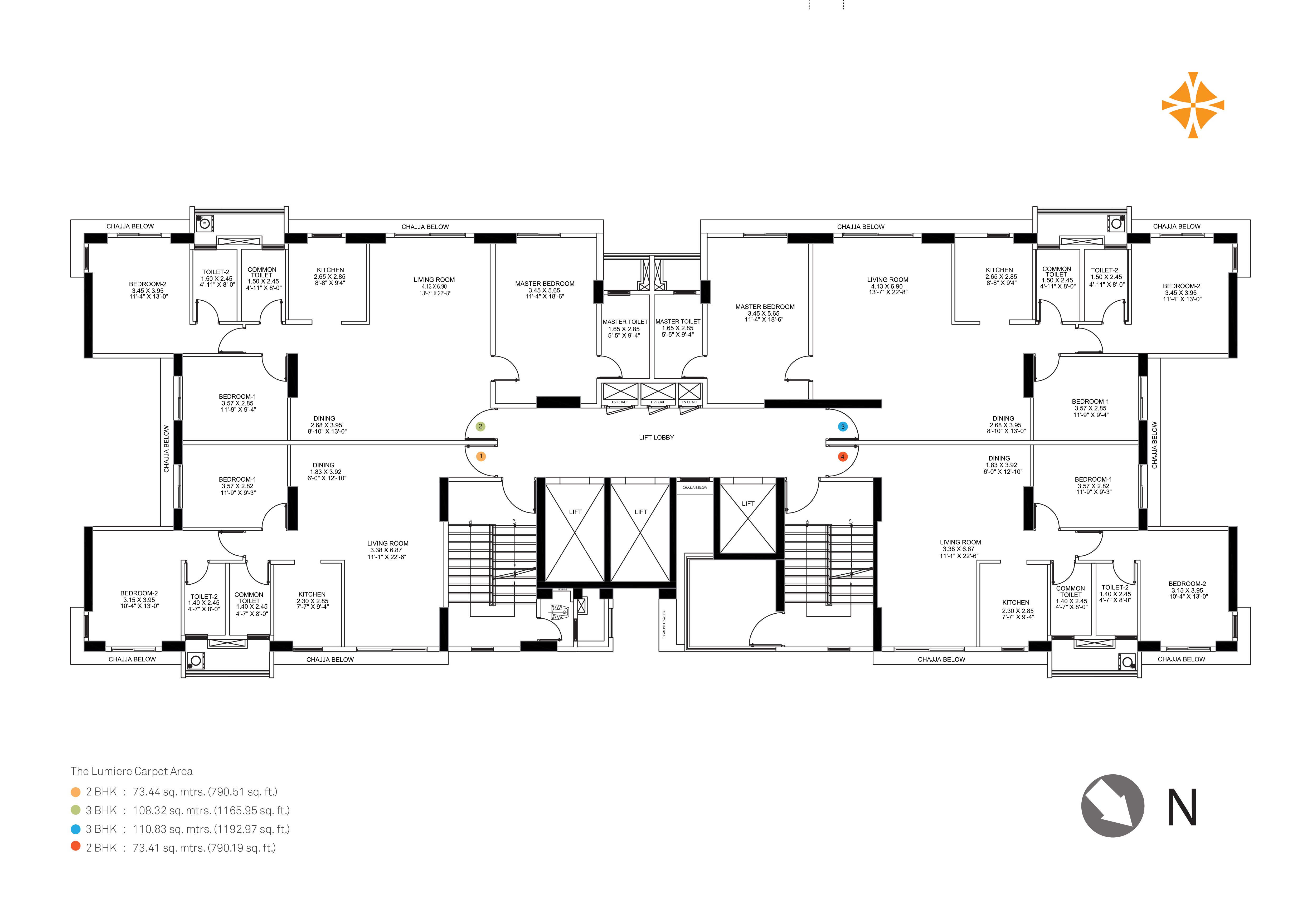 Residential apartments floor plans